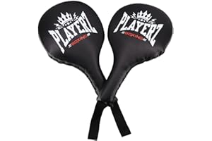 PLAYERZ BOXING EST 2020 Playerz Punch Paddles - Pair of Boxing Focus Pads with Padded Grips, Wrist Loop, and Durable Design - Ideal for Boxing, Thai Boxing, Kickboxing, Karate, Taekwondo, and MMA Training