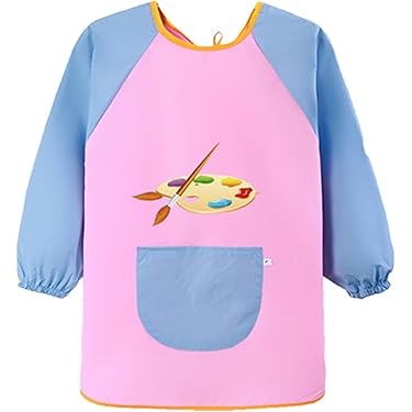 Tablier Enfant Peinture Tablier Enfant REEKNOKOL Imperméable - Manches Longues - 3 Poches - Peinture Et Cuisine - 3-8 Ans Tablier Cuisine Enfant