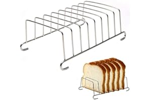 Yiokii Porte-toast à 8 fentes en acier inoxydable - Porte-toast et pain - Porte-pain rectangulaire - Accessoires pour friteuse à air