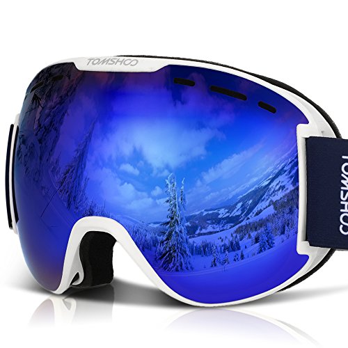 TOMSHOO Lunettes de Ski Masque de Snowboard Anti-buée Anti-UV Lunettes de Protection Lentille Détachable pour Homme et Femme 7 Couleurs