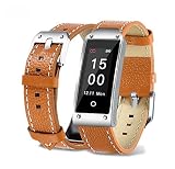 Fitness Tracker GPS Integriert, elecfan IP67 Wasserdicht Farbdisplay Intelligente Uhr mit Pulsmesser, Herzfrequenzmesser, Schrittzähler, Schlaf-Monitor kompatibel mit iPhone Android Handy (Braun)