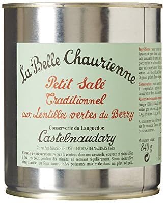 La Belle Chaurienne Petit Salé Traditionnel aux Lentilles Vertes du Berry 840 g - Lot de 3