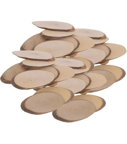 Set Di 8 Fette Di Legno Naturale 30-33 Cm - Centrotavola, Decorazione Matrimoni, Fai Da Te, Rustico