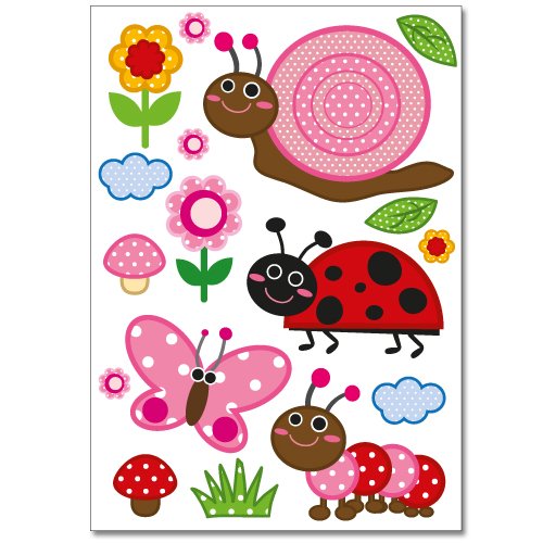 Wandkings Krabbelwelt Wandsticker Set, 35 Aufkleber, 2 DIN A4 Bögen, Gesamtfläche 60 x 20 cm - 2