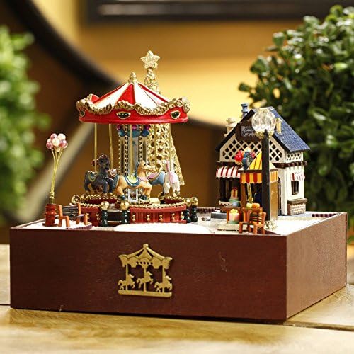 Cuteroom ChenXi Shop DIY Dollhouse Kit Horse Paradise Sunshine Birthday Christmas Gift Decor Collection With LED Light and Music(Need to assemble)