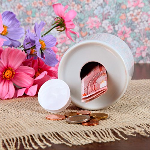 geschenke-online Spardose für Mädchen zur Taufe / Kommunion / Konfirmation mit Namen und Datum - 2