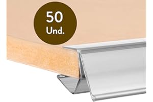 ABARNOM Kit 50 Porte-Prix pour étagère en Bois. Étiquette 26x60mm. Transparent. Panneaux de Prix, étiquettes de Prix de Magasin, Porte-Prix d'étagère, Porte-étiquettes, étiquettes de Prix de Magasin