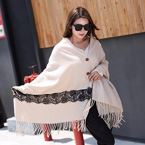 Autumn and Winter Scarf girl winter long shawl scarf and thick all-match buttons,Beige