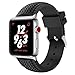 Produktbild MoKo Armband f¨¹r Apple Watch 42mm, Silikon Sportarmband Uhr Band Strap Erstatzband Uhrenarmband mit Connector Uhrenadapter f¨¹r iWatch 42mm Series 3/2 / 1 (Nicht Geeignet f¨¹r 38 mm), Schwarz