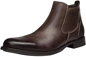 ANUFER Hombres Genial Retro Piel Genuina Botines Chelsea Tobillo Alto Zapatos de Vestir