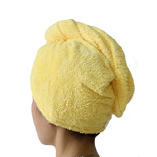 ZLMBAGUK Microfiber Hair Turban,Hair Towel Wrap Turban- Super Absorbent,Unique Design,Rainbow (Yellow)