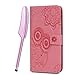 Produktbild Floral Klappe Hülle Für Samsung Galaxy A9 (2018), Weich Silikon TPU Lederhülle aus PU Ständer Halter Schutzhülle Portemonnaie 360 Grad Buchhülle Brieftasche Full Back Cover, Pink