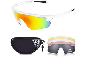 Snowledge Sports Sunglasses UV 400 Protection, Cycling Glasses with TR90 Superlight Frame for Men Women Cycling Climbing Fishing Driving Golf