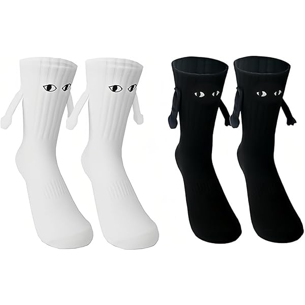 Chaussettes Halloween Drôles - 2 Paires (squelette Et Chauve-souris) Avec Bras Magnétiques - Unisexe Enfant, Coton/polyester