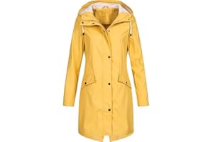 KALORYWEE WOMEN COATS AND JACKETS KaloryWee Manteau imperméable à capuche pour femme, grande taille, coupe-vent, veste de pluie pour l'extérieur, décontracté, léger, S-5XL