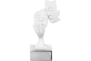 BONGELLI PREZIOSI Scultura da Tavolo Moderna Volti in Marmorino Base Argento 20cm