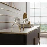 Gold Kaplama Metal 2'li Set Salon Kristal Cam Toplu Aksesuar Dekorasyon