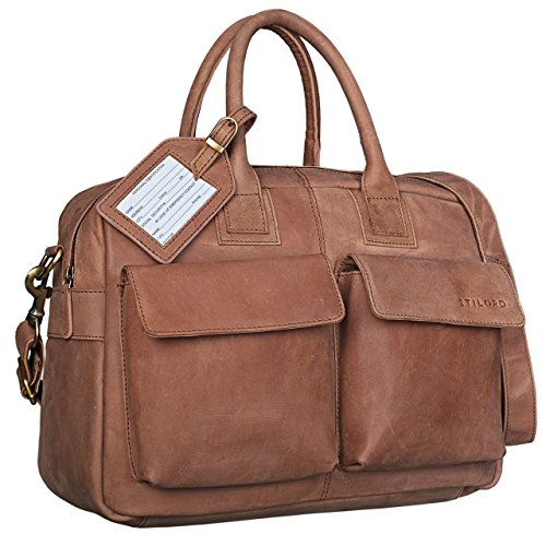 STILORD  Carlo  Gro  e Umh  ngetasche Leder Lehrertasche Aktentasche Schultertasche Reise Beruf Freizeit 15 6 Zoll Laptop College Bag Arbeit B  ro  Fa