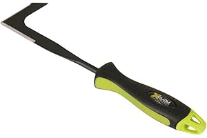 Xclou Couteau grattoir de jardin - Couteau émousseur avec manche ergonomique - Désherbeur manuel - Outils de désherbage robuste - Noir (Vert)