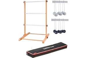 ‎UBERGAMES Ubergames Neu 2024 verbessert Leitergolf Spiel. Profi Set, echten Golfbällen, Massivholz, Stark & Stabil (Schwarz/Weiß)