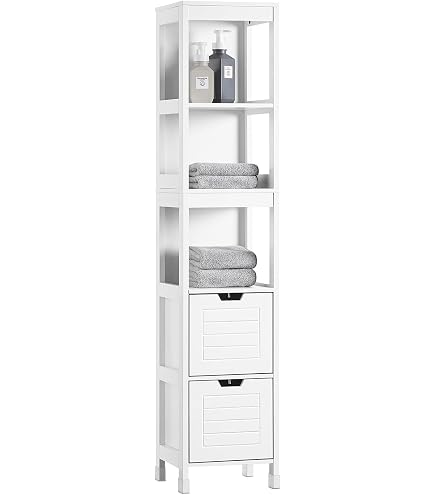 Étagère Bambou 5 Niveaux - Design Étroite Et Modulable Pour Espaces Reduits | 5five Colonne Rangement