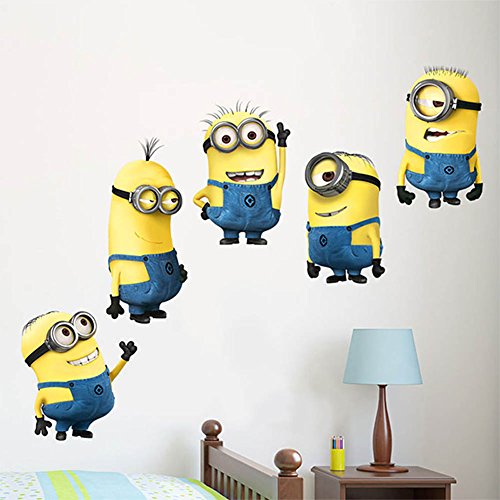Generic Niedliche Minions-Aufkleber, wasserfest, ablösbar, Vinyl, für Wand, Auto, Kinderzimmer - 3
