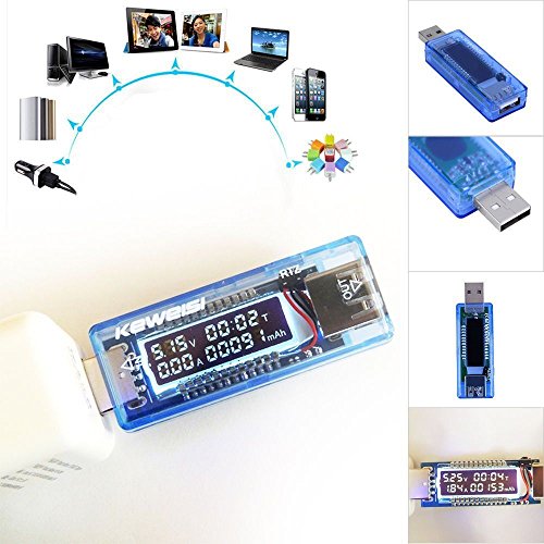Binwo USB Power Monitors Multi meter Voltage Tester(4V-9V) Ampere Current Meter (0A-3.3A) High Precision LCD Display USB Tester Charger Dector for Mobile phone Power Banks & Other USB Charging device - 2