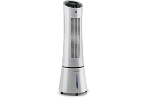 Klarstein Rafraichisseur d'Air Mobilepar Evaporation avec Humidificateur 5 en 1, Ventilateur, Ioniseur, Climatiseur Mobile Sans Évacuation, Mode Nuit, 45W, Débit d'Air de 180m³/h