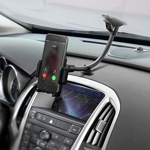 Mpow Grip Flex - Porta Cellulare, Antiscivolo, Auto Universale Lungo Braccio Parabrezza Cruscotto del Supporto Cellulare di Montaggio per Smartphone e GPS Dispositivo