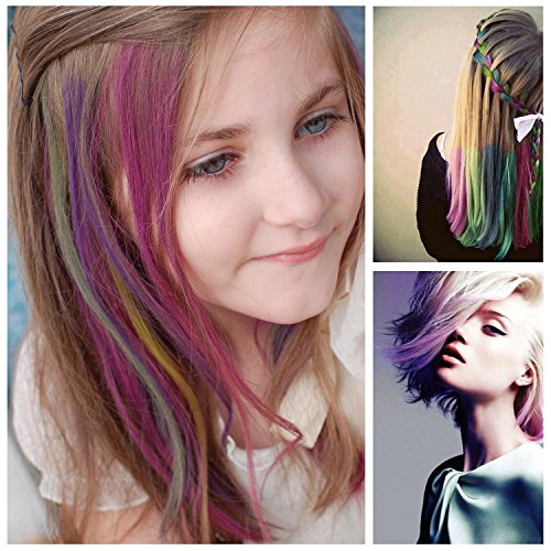 Vococal 3 Stück Blau Lila und Rosa Frauen Girls Einweg Haare Färbung Rod Haar Farbe Dye Kreide Stift Crayon - 4