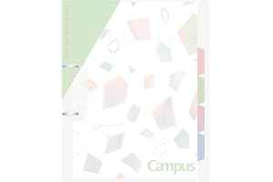 Kokuyo Campus Refillable Notebook, A4 Slim 2 Ring Binder Notebook with 5 Subject Dividers, 100 Sheets Capacity. Suitable for 30 Holes Loose Leaf Paper, Mineral Pistachio Green (Le-PP158-L4LG)