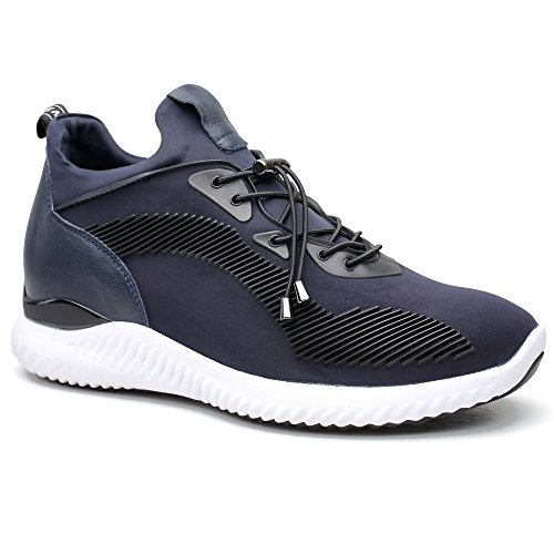 CHAMARIPA-Aufzugs-Turnschuhe Sport-beiläufige leichte Schuhe mit versteckter anhebender Ferse für Mann Schwarzes Blau Grau -7cm Taller-H71C62V012D - 2