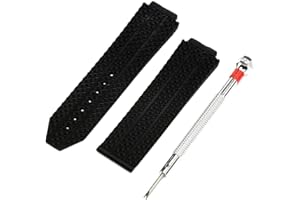 NIDONE Correa de Goma de Silicona Resistente al Agua de Repuesto Correa de Goma de Silicona Negra Compatible con Las Correas de Reloj Hublot Screwdriver