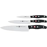 ZWILLING Set di Coltelli, 3 Pezzi, Spelucchino, per Carne, da Chef, Acciaio Inox Speciale/Impugnature in Plastica, Twin Pollu