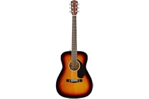 Fender CC-60S Akustisk Gitarr för Nybörjare, Sunburst | Akustisk gitarr för nybörjare, konsertkropp, massiv grantopp, greppbr