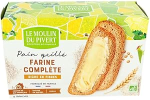 LE MOULIN DU PIVERT MOULIN DU PIVERT Pain Grillé à la farine complète sans sucres 250G Bio -