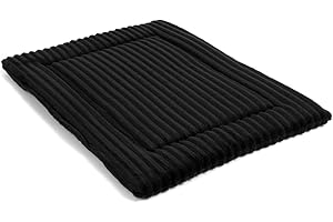 Wallace & Jones | Hundekissen kleine Hunde waschbar, ca. 60 x 45 cm, Hunde Liegematte Cardi, Liegedecke S, Hundematte samtartiges Breitcordstoff, Farbe schwarz