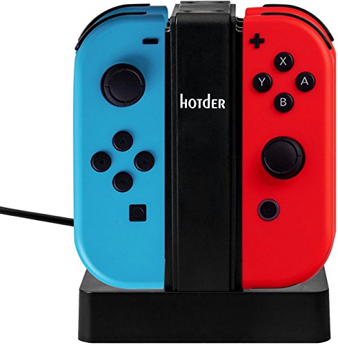 Estación de Carga 4 en 1 para los Joy-Con (mandos) de Nintendo Switch con indicador luminoso.