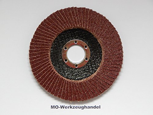 10 Stück Fächerscheiben 125 x 22,23 mm Korn 80 für Holz, Fächerscheibe, Schleifmopteller, BRAUN