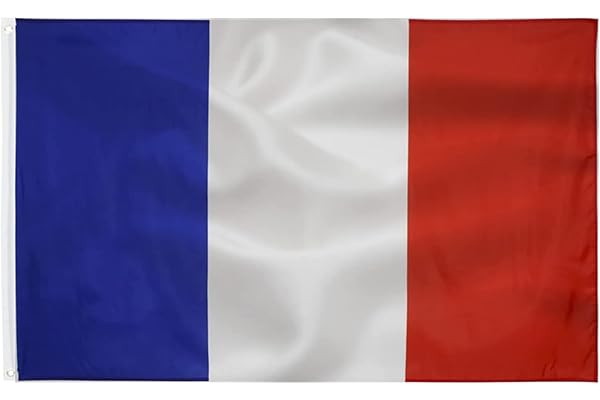 Drapeau Francais 150x90 cm Premium Matériel de haute qualité avec 2 Oeillets Métalliques Haute Qualité Drapeau de la France Grand 90x150 Drapeaux Français pour Exterieur Hampe et Supporters