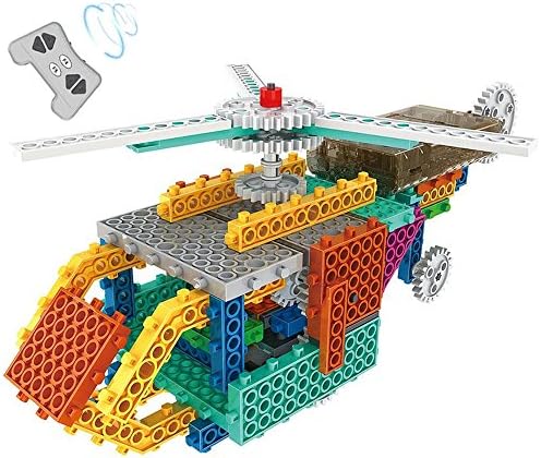 Remote Control Helicopter Block, RC Electric Plane Building Block Brick Toys, Robotic Engineer STEM Kit for Kids, 2 in 1 Construction Set With 106 PCS, Birthday Present for Children (RC Helicopter Blcok)