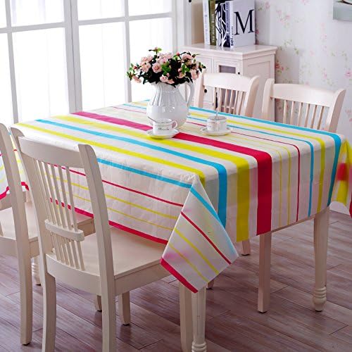 Taboeoe A Plastic Tablecloth Pvc Plastic Tablecloth Table Table Waterproof Oil.,Color Stripe,180*180Cm Shower Curtain With Copper Buckle