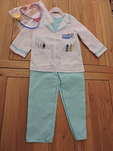 Hospital Doctor White & Green fancy dress up costume with Stethoscope 5-7yrs made by VMC for Mothercare
