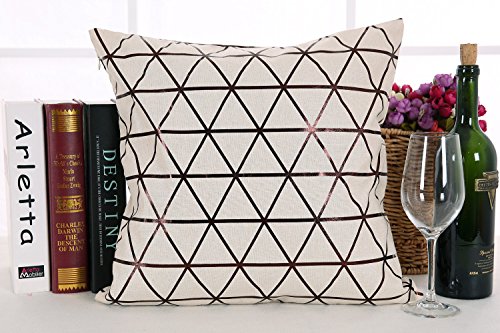 Deconovo Sofakissenbezug uni Kissenbezüge Auto Foliendruck 40×40 cm Dreieck Rotbraun 4er set - 3