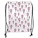 Produktbild Icndpshorts Drawstring Backpacks Bags,Mauve Decor,Vintage Flying Hot Air Balloons Motif Nostalgic Lovers Goodbye Artful Print,Pink Lavender Soft Satin,5 Liter Capacity,Adjustable String Closur