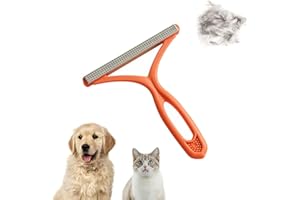 JUNE TECH Pet Hair Remover for Carpet Reusable Pet Hair Remover Brush Portable Brush for Sofa Car Furniture Stairs Pet Bed Portable Carpet Brush, Easy to Clean Cat Dog Hair Fur(Orange)