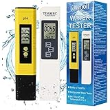 TDS Meter Digital Water Tester, TDS, pH Messgerät, Temperature and EC Meter with Carrying Case, mit LCD Display, Ideal ppm Me