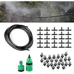 82FT 25PCS Nozzles, Kit brumisateur avec 25 buses en plastique pour serre de jardin ou terrasse extérieure