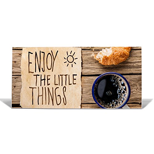banjado - Pinnwand Magnettafel weiß 78cm x 37cm quer mit Motiv Happy Day