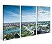 Produktbild Leinwandbild 3 Tlg. Skyline Kopenhagen Dänemark Stadt Leinwand Bild Bilder Holz fertig gerahmt 9P989, 3 tlg BxH:120x80cm (3Stk 40x 80cm)